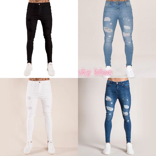 men skinny jeans ripped hole casual denim pant full lenght pencil pants slim big size solid cotton stretch man distressed jeans q0105, Black;white
men skinny jeans ripped hole casual denim pant full lenght pencil pants slim big size solid cotton stretch man distressed jeans q0105, Black;white