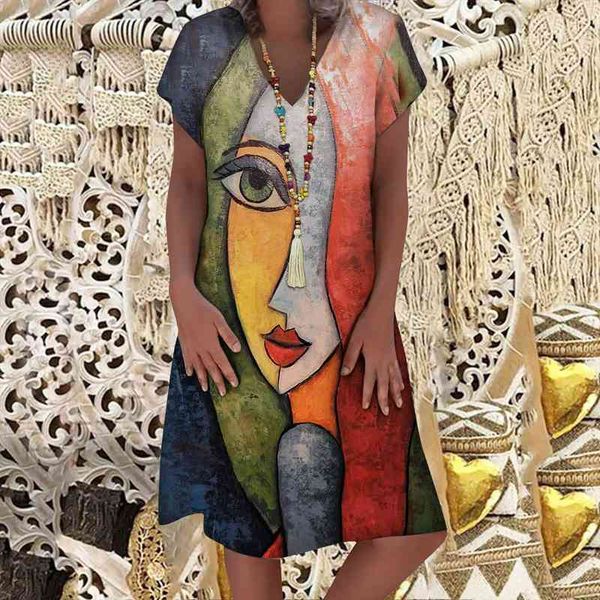 ladies elegant abstract printed party dresses casual short sleeve v neck mini dresses summer loose plus size t2g, Black;gray 
ladies elegant abstract printed party dresses casual short sleeve v neck mini dresses summer loose plus size t2g, Black;gray