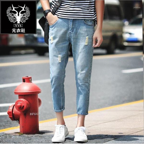 fashion summer men jeans hole nine-point jeans pants male casual straight slim trend pencil pants streetwear blue washed1
fashion summer men jeans hole nine-point jeans pants male casual straight slim trend pencil pants streetwear blue washed1