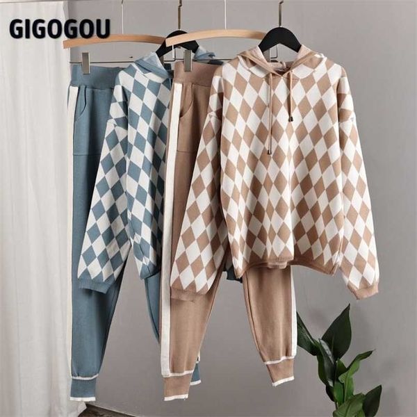 gigogou knitted carrot pant 2 piece sets argyle cropped hooded women sweater + big pocket harem pants two tracksuits 211221, White
gigogou knitted carrot pant 2 piece sets argyle cropped hooded women sweater + big pocket harem pants two tracksuits 211221, White