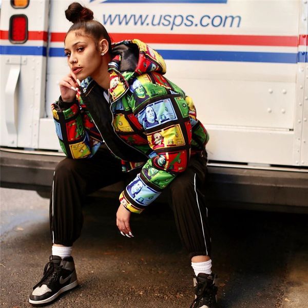 women wadded jacket tide brand banknote dollar printing dyeing puffer jacket hooded cotton-padded jackets winter warm outerwear dhl f110305, White
women wadded jacket tide brand banknote dollar printing dyeing puffer jacket hooded cotton-padded jackets winter warm outerwear dhl f110305, White