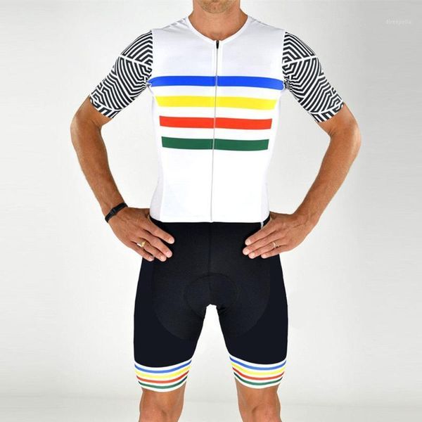 2020 rainbow stripe pro race fit cycling skinsuit triathlon short sleeve speed suit cycling skin suit with gel pad1, Black;blue
2020 rainbow stripe pro race fit cycling skinsuit triathlon short sleeve speed suit cycling skin suit with gel pad1, Black;blue