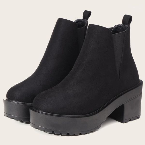 bonjomarisa female platform chunky heel slip on ankle boots flock sewing designer boots women 2020 new shoes woman1, Black
bonjomarisa female platform chunky heel slip on ankle boots flock sewing designer boots women 2020 new shoes woman1, Black
