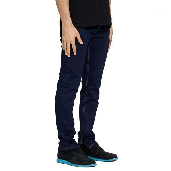 men stretch jeans design fashion ankle zipper slim jeans for men e60201, Blue 
men stretch jeans design fashion ankle zipper slim jeans for men e60201, Blue