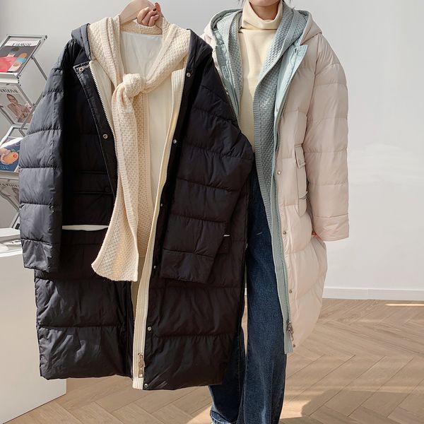 2021 new winter long sleeve hooded white duck down jacket feminino women loose style warm coat zk29, Black
2021 new winter long sleeve hooded white duck down jacket feminino women loose style warm coat zk29, Black