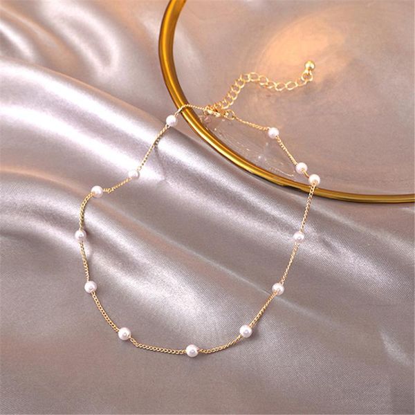 south korean new temperament simple pearl necklace fashion short clavicle chain, Silver
south korean new temperament simple pearl necklace fashion short clavicle chain, Silver