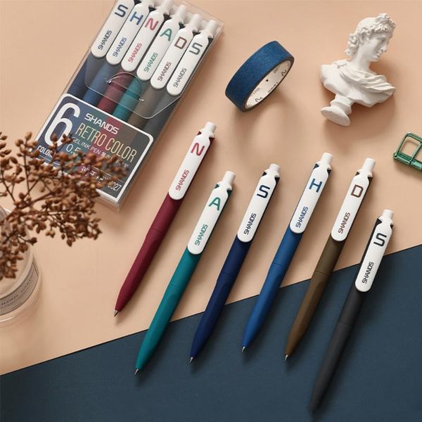 6 pcs / set retro color gel pen press water pen chinese style color quick-drying hand account japanese stationery retro
6 pcs / set retro color gel pen press water pen chinese style color quick-drying hand account japanese stationery retro
