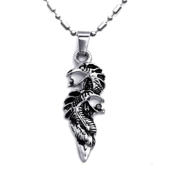 pendant necklaces biliss men jewelry arrivals stainless steel mens double dragon necklace for boys gifts, Silver 
pendant necklaces biliss men jewelry arrivals stainless steel mens double dragon necklace for boys gifts, Silver