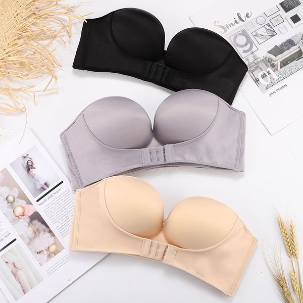 strapless front buckle bra wirepush up non slip invisible women bra underwear b2cshop, White;black
strapless front buckle bra wirepush up non slip invisible women bra underwear b2cshop, White;black