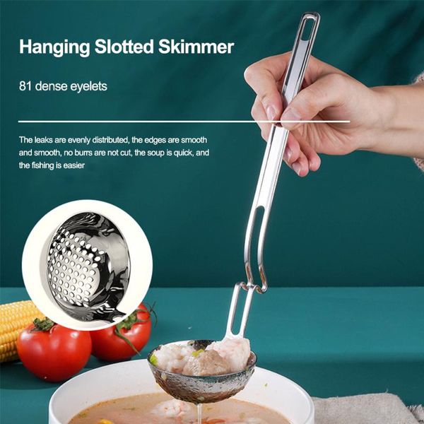 spoons kitchen skimmer slotted ladle stainless steel s-shaped stainer with long hanging handle
spoons kitchen skimmer slotted ladle stainless steel s-shaped stainer with long hanging handle