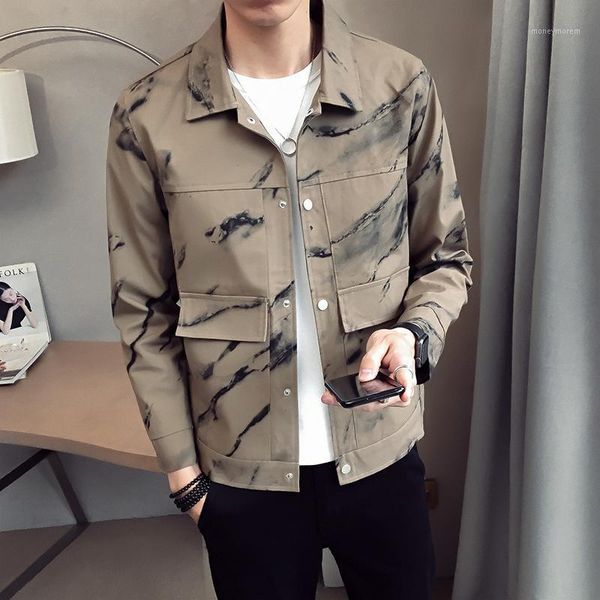 men's jackets spring and autumn jacket men korean version of the irregular printing casual handsome british slim short coat1, Black;brown
men's jackets spring and autumn jacket men korean version of the irregular printing casual handsome british slim short coat1, Black;brown