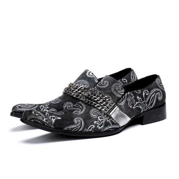 slip-on new fashion men's chain oxfords dress shoes genuine leather square toe shoes business office low heel formal, Black
slip-on new fashion men's chain oxfords dress shoes genuine leather square toe shoes business office low heel formal, Black