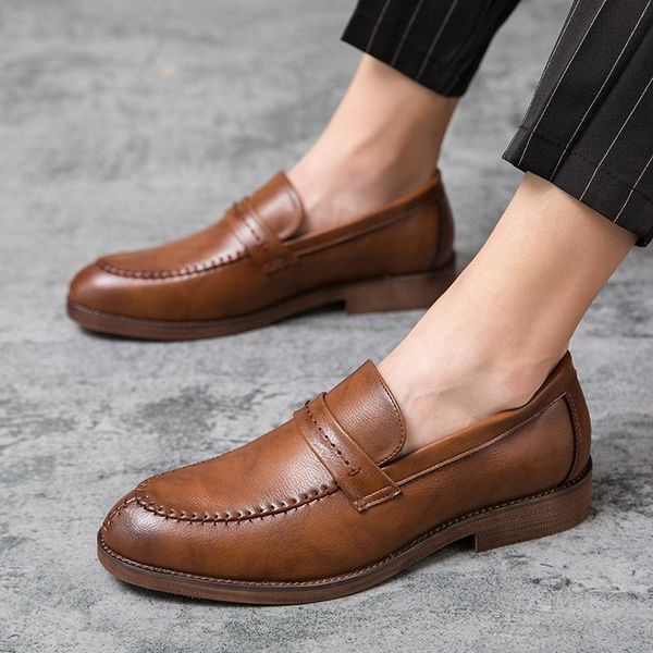 fashion leather gentleman shoes men slip on business driving shoes handmade loafers chaussure party flats dress men, Black
fashion leather gentleman shoes men slip on business driving shoes handmade loafers chaussure party flats dress men, Black