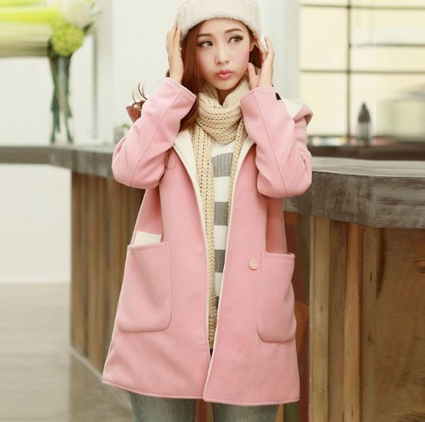 feitong women casual plus size long sleeve medium and long hooded jacket turn down collar sleeve winter woolen thick coat1, Black
feitong women casual plus size long sleeve medium and long hooded jacket turn down collar sleeve winter woolen thick coat1, Black