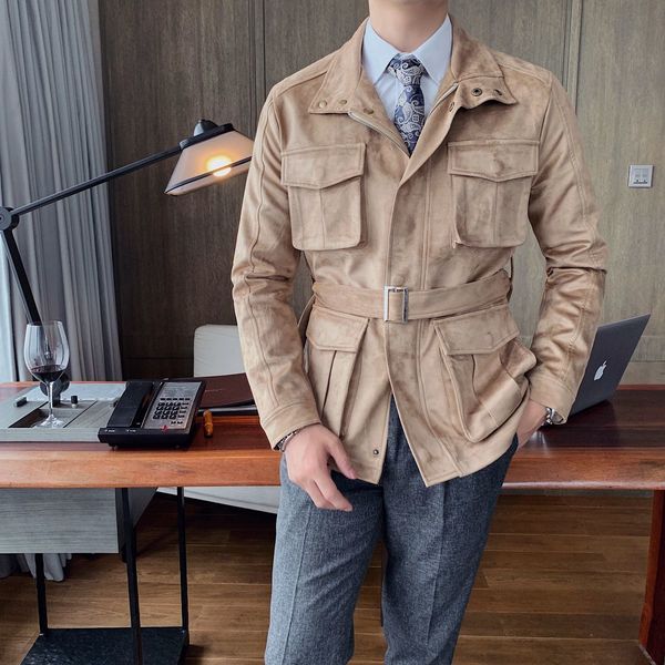 2020 korean style south upper waist elastic belt fall fashion men's clothing jacket coat black hombre kqfu, Tan;black
2020 korean style south upper waist elastic belt fall fashion men's clothing jacket coat black hombre kqfu, Tan;black