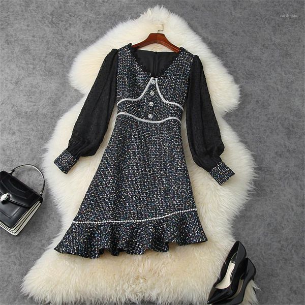 2020 new autumn winter runway fashion lantern sleeve v neck beading patchwork asymmetrical tweed woolen dress woman clothes1, Black;gray
2020 new autumn winter runway fashion lantern sleeve v neck beading patchwork asymmetrical tweed woolen dress woman clothes1, Black;gray