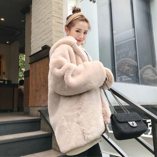 women's fur & faux winter loose thickened warm hooded fake coat plush artificial teddy bear fluffy jacket for women, Black
women's fur & faux winter loose thickened warm hooded fake coat plush artificial teddy bear fluffy jacket for women, Black