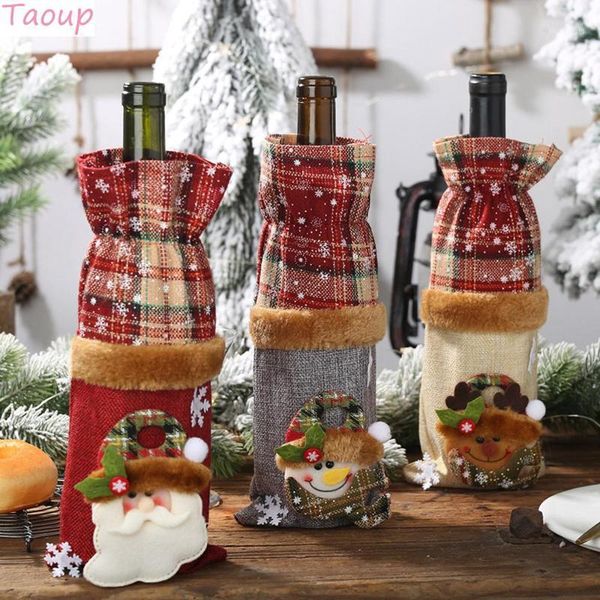 taoup flax plaid stripe merry christmas wine bottle cover ornaments christams table decors xmas decor for home noel navidad1
taoup flax plaid stripe merry christmas wine bottle cover ornaments christams table decors xmas decor for home noel navidad1