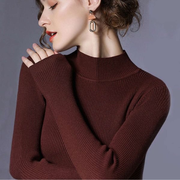 autumn and winter 2020 half high woolen slim middle neck women's sweater with black underlayer woman long sleeve tunics new, White
autumn and winter 2020 half high woolen slim middle neck women's sweater with black underlayer woman long sleeve tunics new, White
