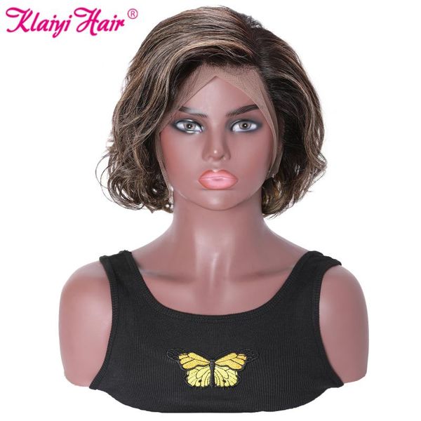 lace wigs klaiyi hair highlight pixie cut wave wig 150% density short bob for women 13x4 front human remy, Black;brown
lace wigs klaiyi hair highlight pixie cut wave wig 150% density short bob for women 13x4 front human remy, Black;brown