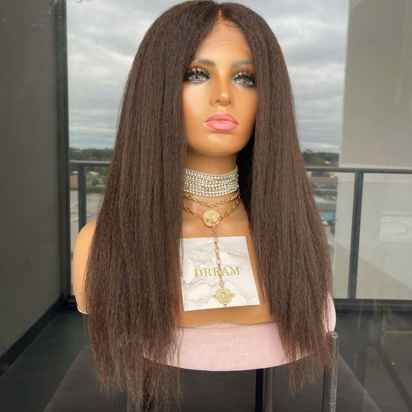 kinky straight 180 density brown color yaki lace front wig for black women with baby hair synthetic heat resisitant glueless, Black;brown
kinky straight 180 density brown color yaki lace front wig for black women with baby hair synthetic heat resisitant glueless, Black;brown