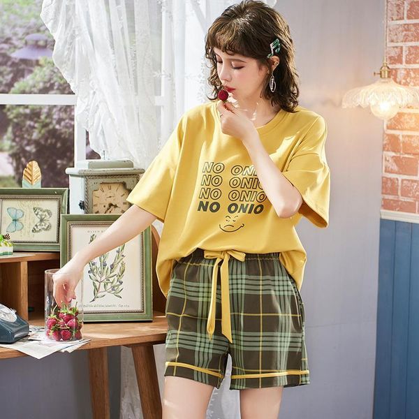 new kpop young girls sleepwear letter print and plaid shorts pajamas sets female harajuku pajamas cotton nighty nightwear1, Black;red
new kpop young girls sleepwear letter print and plaid shorts pajamas sets female harajuku pajamas cotton nighty nightwear1, Black;red