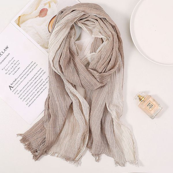 cotton and hemp scarf women's long linen scarf spring summer autumn winter pure color art gradient women's fashion, Blue;gray
cotton and hemp scarf women's long linen scarf spring summer autumn winter pure color art gradient women's fashion, Blue;gray