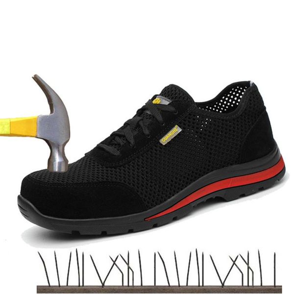 2020 men steel nose safety work shoes grid lightweight breathable reflective casual sneaker prevent piercing protective boots, Black
2020 men steel nose safety work shoes grid lightweight breathable reflective casual sneaker prevent piercing protective boots, Black