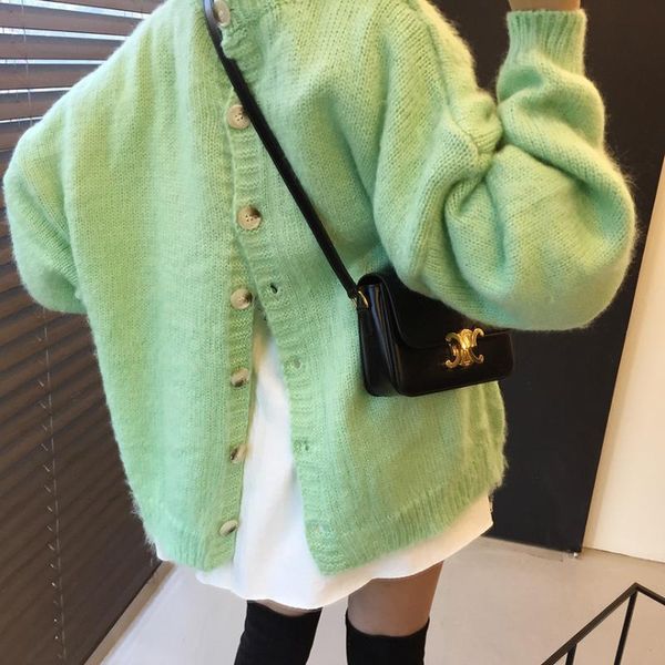 women's knits & tees fashionable spot age-reducing candy color back-breasted knitted cardigan sweatshirts, White
women's knits & tees fashionable spot age-reducing candy color back-breasted knitted cardigan sweatshirts, White