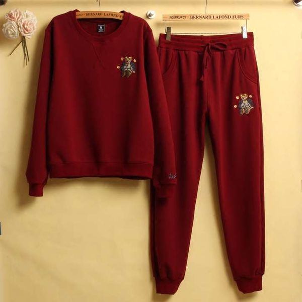 winter wear plush embroidered cotton sportswear women's two piece sweater casual suit, Gray
winter wear plush embroidered cotton sportswear women's two piece sweater casual suit, Gray