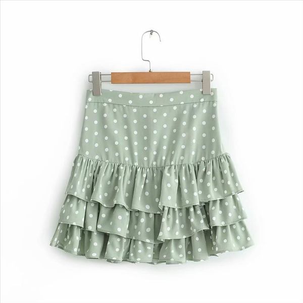 women 2021 polka dot print za green mini skirt summer fashion female pleated ruffles skirts for sweet lady faldas mujer moda, Black
women 2021 polka dot print za green mini skirt summer fashion female pleated ruffles skirts for sweet lady faldas mujer moda, Black