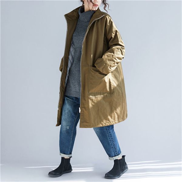 large size cotton clothing femme winter pockets loose warm women's parka jacket casual long section zipper windbreaker f1494 201027, Black
large size cotton clothing femme winter pockets loose warm women's parka jacket casual long section zipper windbreaker f1494 201027, Black