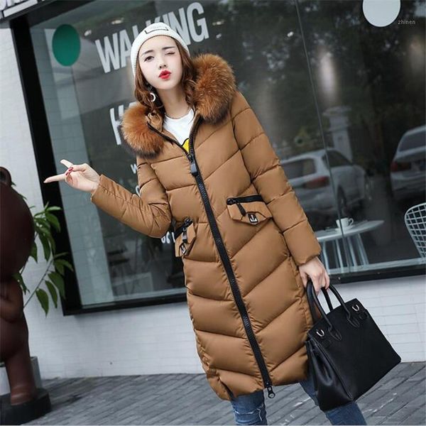 2018 winter jacket women big fur collar long cotton coat casual female jacket thick warm hood parkas outwear chaqueta mujer1, Black
2018 winter jacket women big fur collar long cotton coat casual female jacket thick warm hood parkas outwear chaqueta mujer1, Black