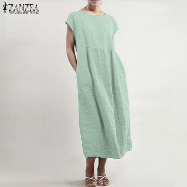 zanzea linen midi dress women's summer sundress fashion short sleeve shirt vestido elegant female o neck pleated party robe t200620, White;black
zanzea linen midi dress women's summer sundress fashion short sleeve shirt vestido elegant female o neck pleated party robe t200620, White;black