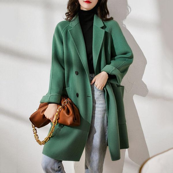 2021 woolen women's grass mustard green autumn winter new loose large size mid-length coat trend 74xo, Black
2021 woolen women's grass mustard green autumn winter new loose large size mid-length coat trend 74xo, Black
