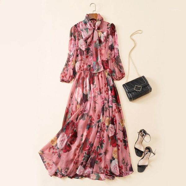 women chiffon dress elegant dress summer 2020 designer vintage fashion floral print lantern sleeve bow collar long dresses pink1, Black;gray
women chiffon dress elegant dress summer 2020 designer vintage fashion floral print lantern sleeve bow collar long dresses pink1, Black;gray