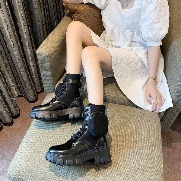 2020 new pocket motorcycle boots thick bottom round toe ankle boots woman runway leather short wedge women's, Black
2020 new pocket motorcycle boots thick bottom round toe ankle boots woman runway leather short wedge women's, Black