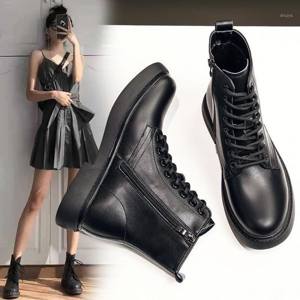 2020 spring and autumn middle heel lace real leather boots children up new women's boots leather, Black
2020 spring and autumn middle heel lace real leather boots children up new women's boots leather, Black