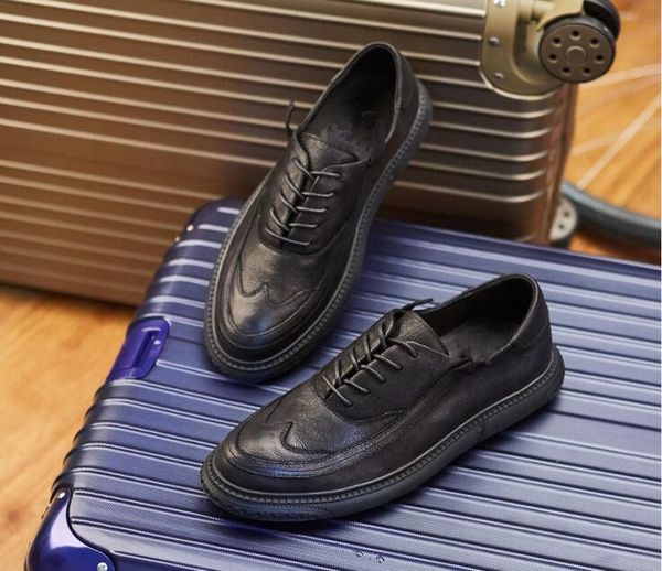 brock oxfoeds men's lace-up shoes business carved soft leisure leather shoes vintage men's, Black
brock oxfoeds men's lace-up shoes business carved soft leisure leather shoes vintage men's, Black