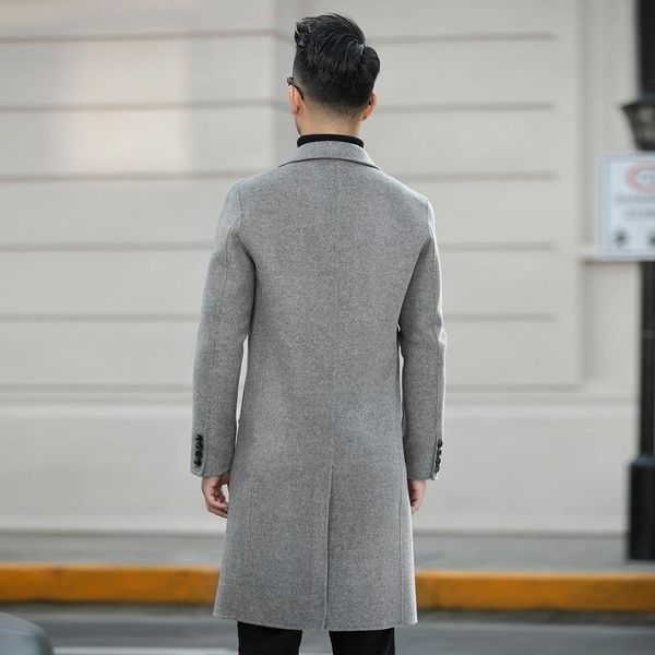 men's wool & blends autumn winter woolen coat mid-length overcoat fashion solid color handmade male double-sided outwear, Black
men's wool & blends autumn winter woolen coat mid-length overcoat fashion solid color handmade male double-sided outwear, Black
