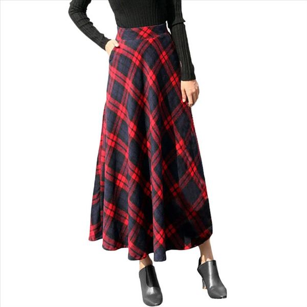 sleeper 401 2018 new fashion womens high elastic waist maxi a line plaid winter warm flare long ankle skirt drop shipping, Black
sleeper 401 2018 new fashion womens high elastic waist maxi a line plaid winter warm flare long ankle skirt drop shipping, Black
