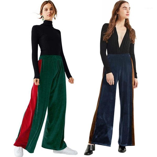 europe and america 2020 autumn women's trousers fashion casual contrast color stitching wide-leg pants1, Black;white
europe and america 2020 autumn women's trousers fashion casual contrast color stitching wide-leg pants1, Black;white
