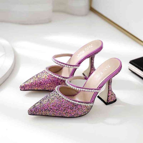 shoes pointed dress toe party glitter sequins high heels sandals wedding woman, Black
shoes pointed dress toe party glitter sequins high heels sandals wedding woman, Black