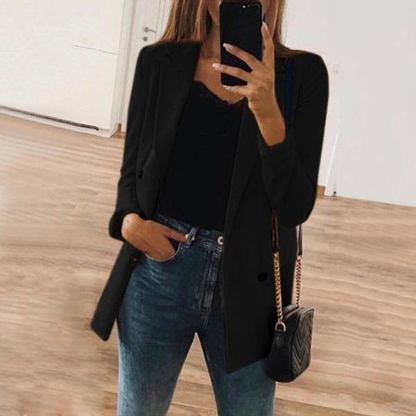 women's jackets black women blazer 2021 formal blazers lady office work suit pockets coat slim femme, Black;brown
women's jackets black women blazer 2021 formal blazers lady office work suit pockets coat slim femme, Black;brown