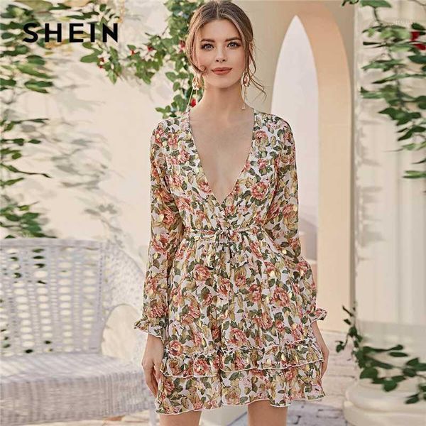 shein deep v neck floral print boho dress with belt women spring flounce sleeve high waist tiered layer hem frill short dresses1, Black;gray
shein deep v neck floral print boho dress with belt women spring flounce sleeve high waist tiered layer hem frill short dresses1, Black;gray