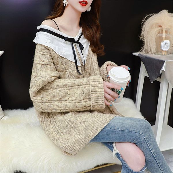 2021 new back hemp solid-colored pullover flowers for women autumn/winter ribbon with loose-v-low neckline attached to sweet sweater e18r, White;black
2021 new back hemp solid-colored pullover flowers for women autumn/winter ribbon with loose-v-low neckline attached to sweet sweater e18r, White;black