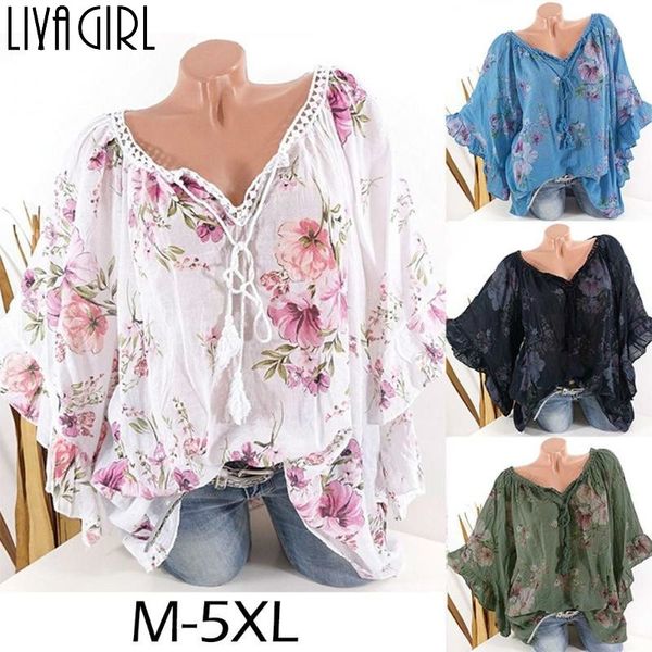 big size -5xl women blouse summer casual loose short sleeve lace v-neck plus size floral print blouses blusa y200622, White
big size -5xl women blouse summer casual loose short sleeve lace v-neck plus size floral print blouses blusa y200622, White
