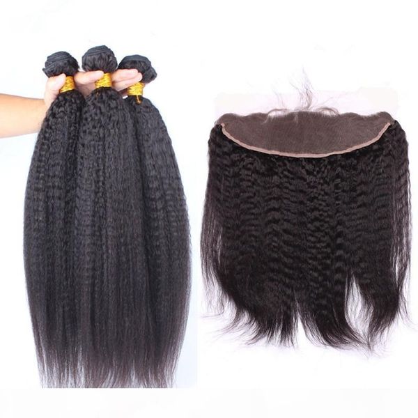 malaysian kinky straight human hair weave bundles 4pcs with frontal 4pcs lot italian coarse yaki virgin hair wefts with 13x4 lace frontal, Black;brown
malaysian kinky straight human hair weave bundles 4pcs with frontal 4pcs lot italian coarse yaki virgin hair wefts with 13x4 lace frontal, Black;brown
