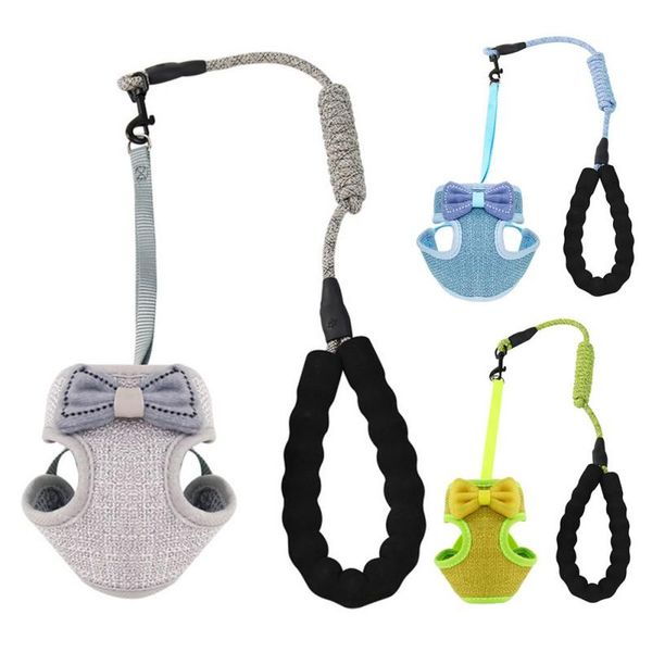 

dog collars & leashes pet bow-knot anti-breakaway adjustable vest-style cat harness (with rope