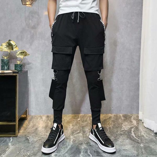spring and autumn new series of multi-pocket tooling belt decoration men's harem pants feet pants1, Black
spring and autumn new series of multi-pocket tooling belt decoration men's harem pants feet pants1, Black